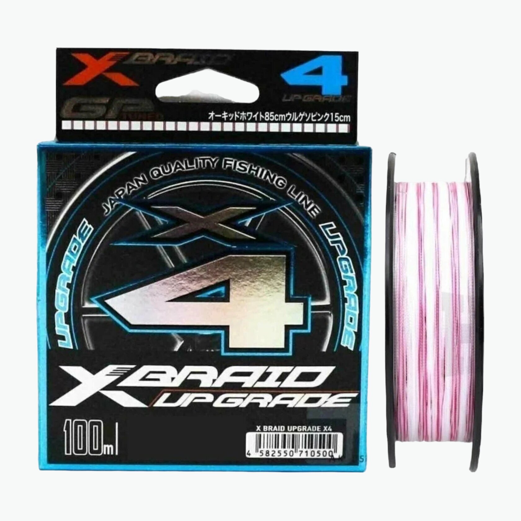 Плетеный шнур для рыбалки YGK X-BRAID UPGRADE X4 150m, 8.17 кг - Розовый/белый