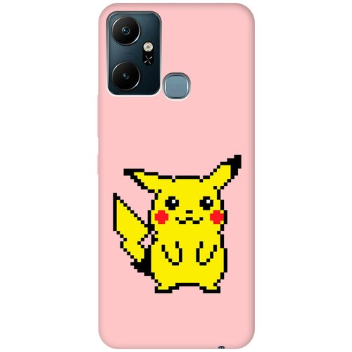 Силиконовый чехол на Infinix Smart 6 Plus, Инфиникс Смарт 6 Плюс Silky Touch Premium с принтом Pixel Pikachu розовый силиконовый чехол на infinix smart 6 plus инфиникс смарт 6 плюс silky touch premium с принтом pixel pikachu сиреневый