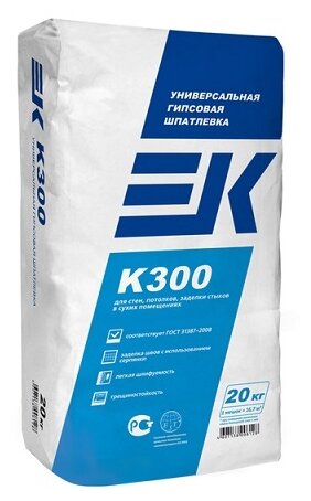 Шпатлевка гипсовая ЕК Кемикал EK K300 FINISH 20кг белая 63 (1шт) (137968)