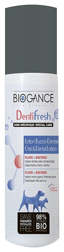 Спрей Biogance для свежести дыхания и гигиены полости рта животного Biogance Dental Fresh