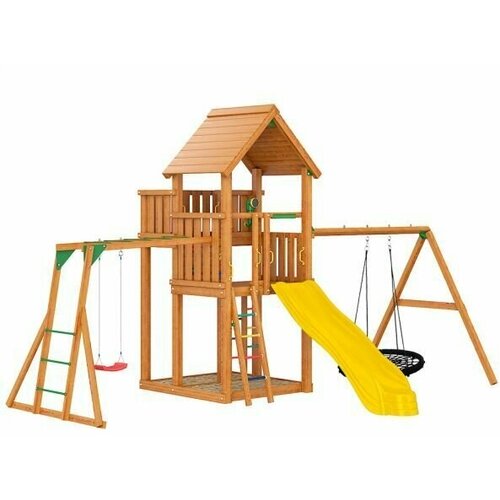 Детский игровой комплекс New Sunrise Jungle Palace JP8 с горкой, качелями, башней и песочницей