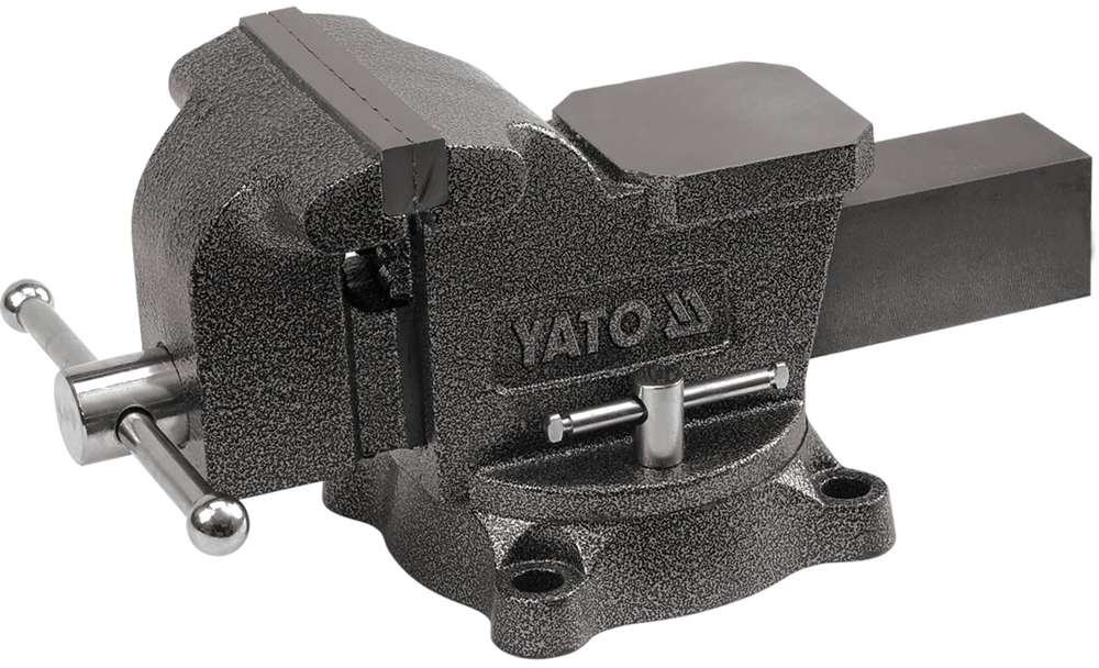 YATO YT-65048 тиски слесарные поворотные с наковальней 150 мм 19 кг