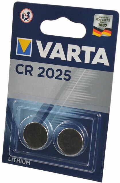 батарейка VARTA ELECTRONICS CR 2025 блистер 2шт - фото №13