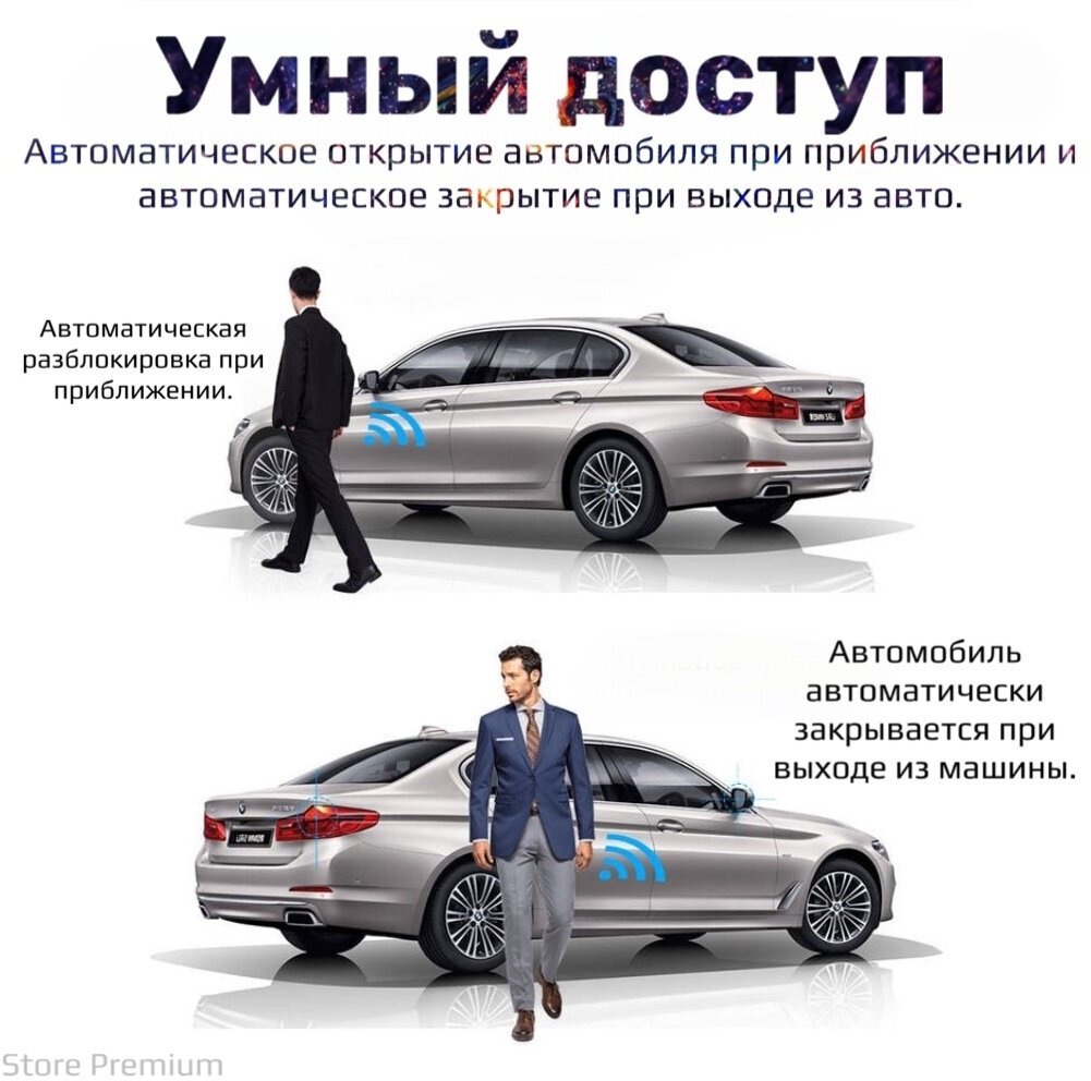 Умный смарт ключ для авто Store Premium / Универсальный модифицированный смарт-пульт/автомобильный ключ дистанционного управления с ЖК-экраном