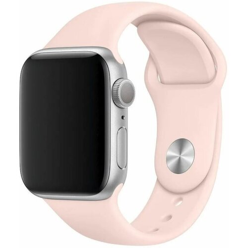 lyambda кожаный прошитый ремешок mintaka для apple watch 42 44 45 mm голубой Ремешок силиконовый для Apple Watch 42/44мм