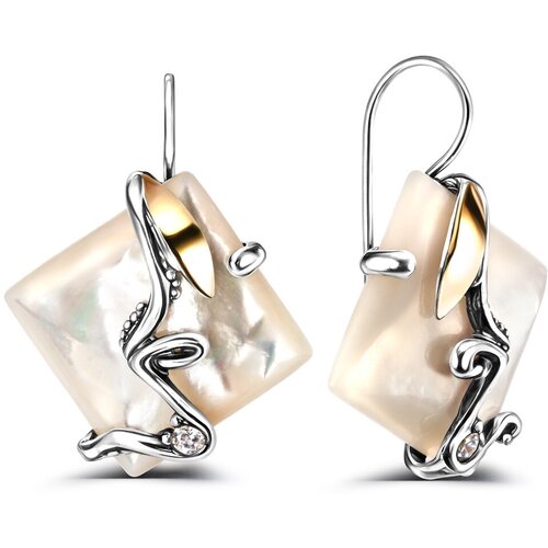 Серьги Yaffo, серебро, 925 проба, перламутр