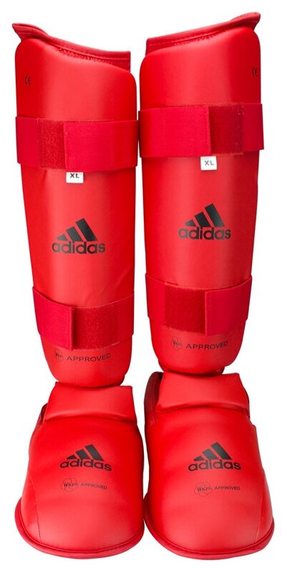 Защита голени и стопы adidas Wkf Shin & Removable Foot красная XL