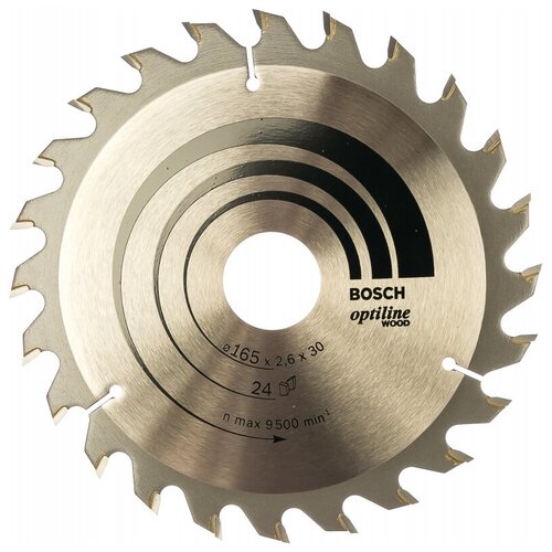фото Диск пильный по дереву optiline (165х30 мм; 24t) для ручных циркулярных пил bosch 2608640602