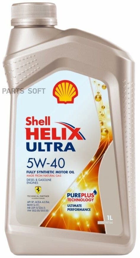 Shell 5w40 (1l) helix ultra_масло моторн!\acea a3/b3/b4, api sn+, bmw ll-01, mb 226.5, vw 502.00/505.00