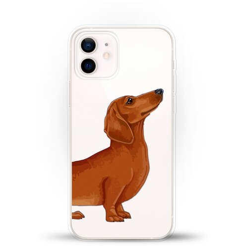 фото Силиконовый чехол коричневая такса на apple iphone 12 mini andy & paul