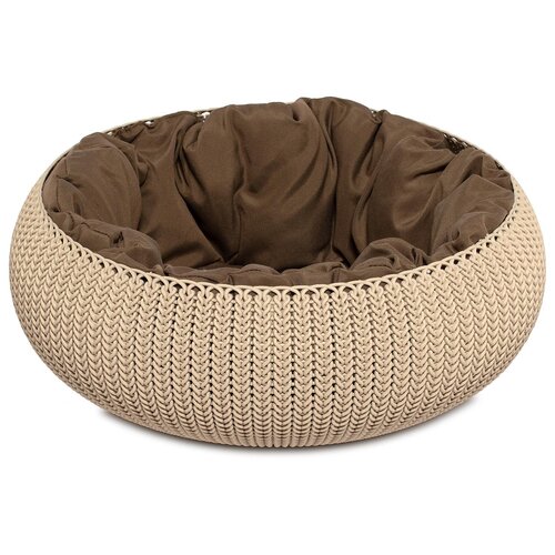 Лежак для собак и кошек CURVER Knit Cozy Pet Bed 54х54х20 см 54 см 54 см песчаный 20 см