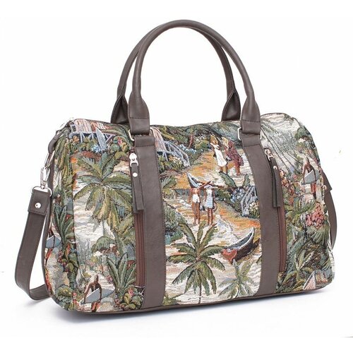 Сумка , зеленый, коричневый