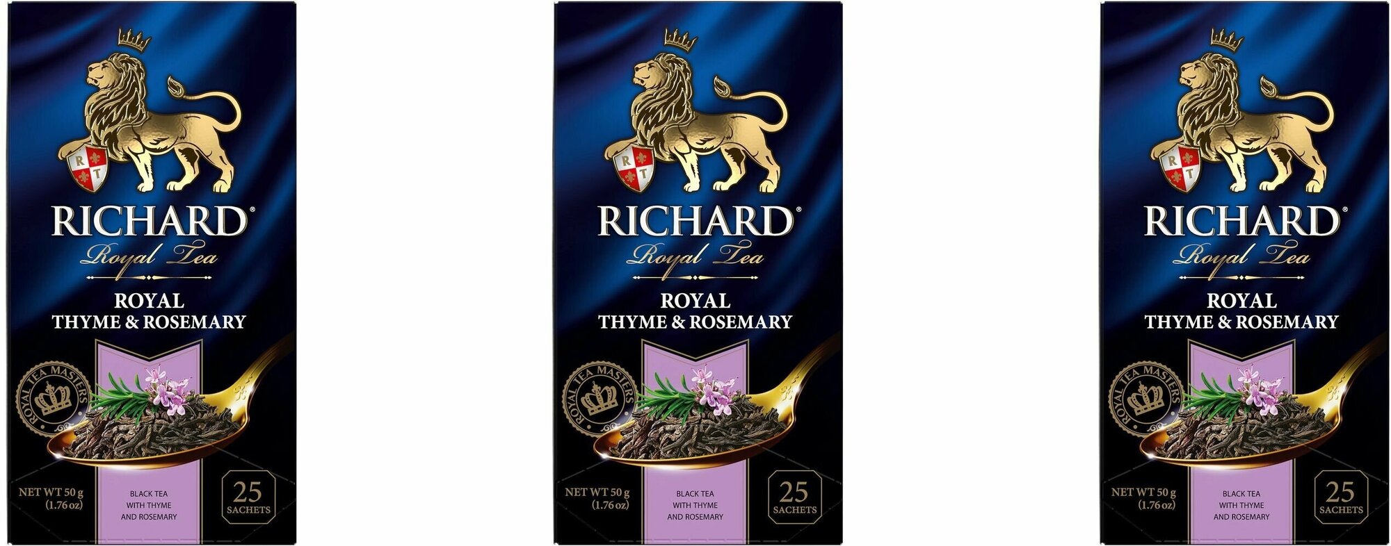 Richard Royal чай черный Thyme & Rosemary 25пак - 3 штуки