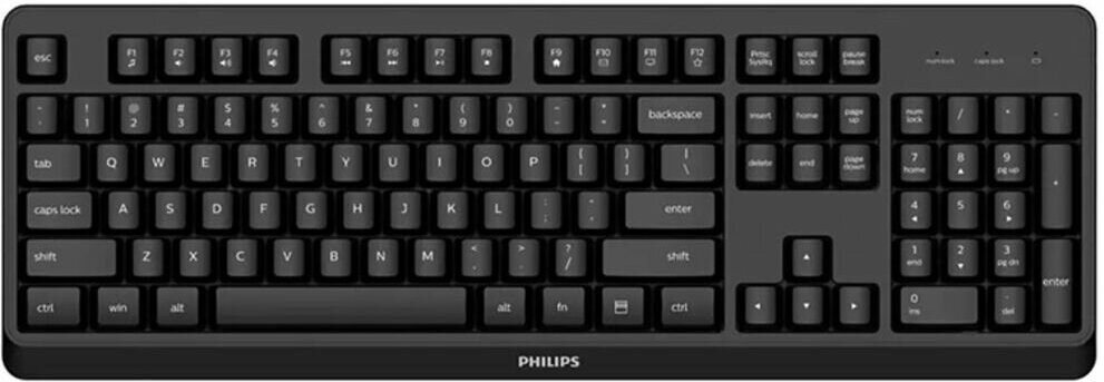 Клавиатура Philips SPK6307BL, мембранная, беспроводная, черный (SPK6307BL/87)