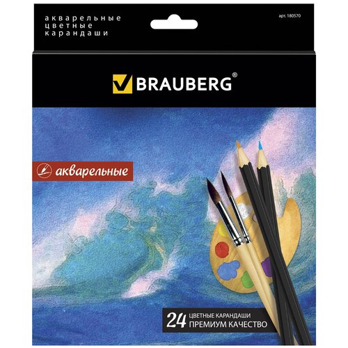 BRAUBERG Карандаши цветные акварельные Artist line 24 цвета (180570), 24 шт.