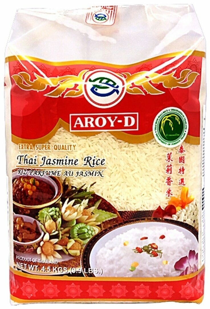Рис Тайский Жасмин 4,5 кг Aroy-D, 1 шт