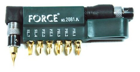 Отвертка с битами PH и PZ 1/4DR 8 предметов FORCE 2081A