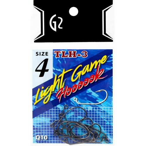 Крючки форелевые для джиг-головок G2 Light Game Hook #4 (1уп/10шт) / новинка / Японская технология / Ультраострые / Химическая заточка / Ловля форели / Для силиконовых приманок