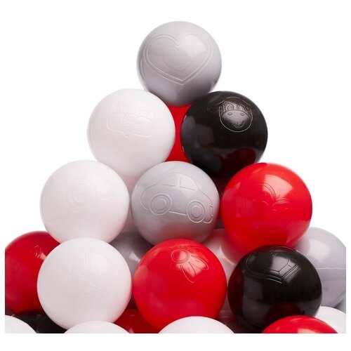 Набор шаров 150 шт, цвета: красный, серый, белый, чёрный Соломон 4328411 .
