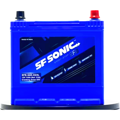 Автомобильный аккумулятор премиум класса SF SONIC EFB 6СТ-70 Ah 85D23L обратная полярность