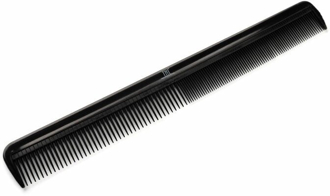 TNL расчёска для стрижек комбинированная, узкая, 215 ММ, черная