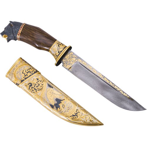 Нож Цельнометаллический "Таганай" (сталь дамасская) Златоуст