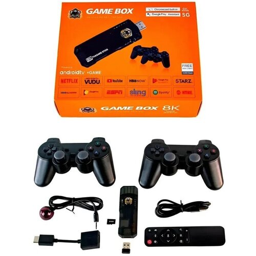 Игровая и ТВ приставка 8K ULTRA HD портативная консоль флешка 2в1 Android TV Game Box Ретро игры ТВ youtube Включи - играй листай смотри 299000₽