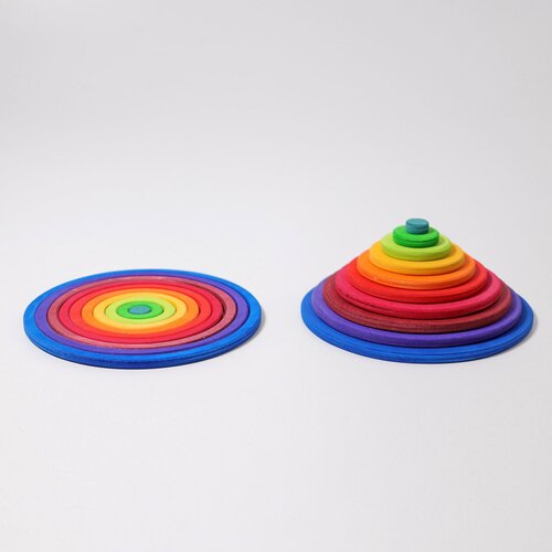 Деревянный игровой набор Радужные диски и кольца, 20 деталей