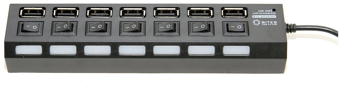 Разветвитель USB 5BITES HB27-203PBK, BLACK