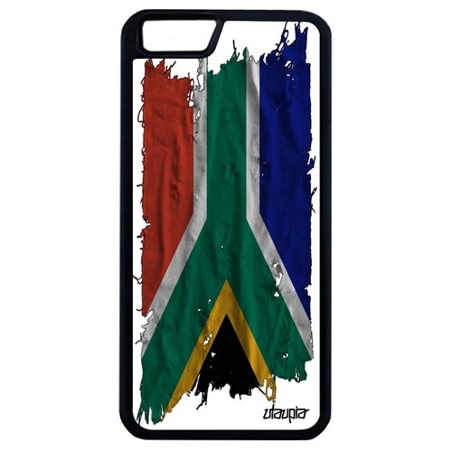фото Чехол для смартфона apple iphone 6 6s plus, "флаг южной африки на ткани" страна utaupia