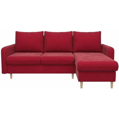 Угловой Остин Вельвет Красный