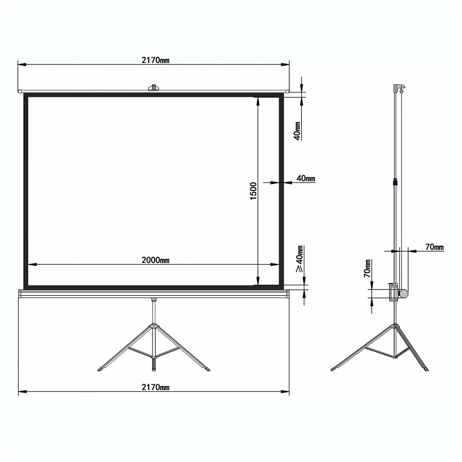 Экран проекционный BRAUBERG TRIPOD, матовый, на треноге, 150х200 см, 4:3, 236732 - фото №15