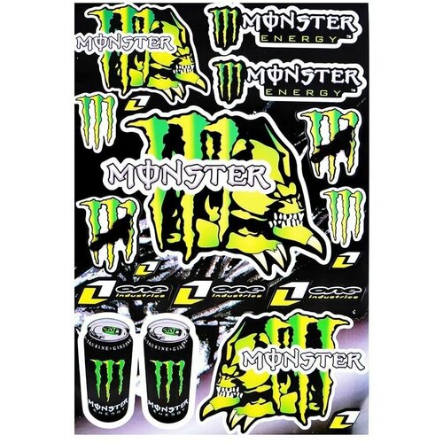 Мотонаклейки мото стикеры наклейки Monster Energy Когти 30х45 см на мотоцикл скутер мопед квадроцикл для мотоциклиста