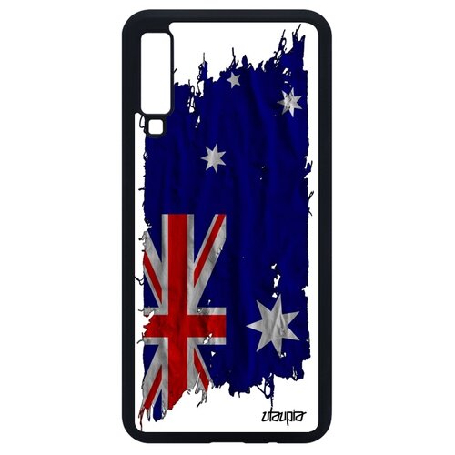 фото Чехол на смартфон galaxy a7 2018, "флаг австралии на ткани" страна государственный utaupia