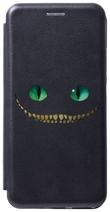 Чехол-книжка Book Art Jack для Samsung Galaxy S21 с принтом "Cheshire Cat" черный