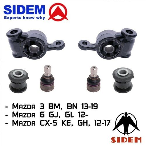Сайлентблоки передних рычагов и шаровые опоры Sidem для Mazda 6, Mazda 3 BN, Mazda CX-5