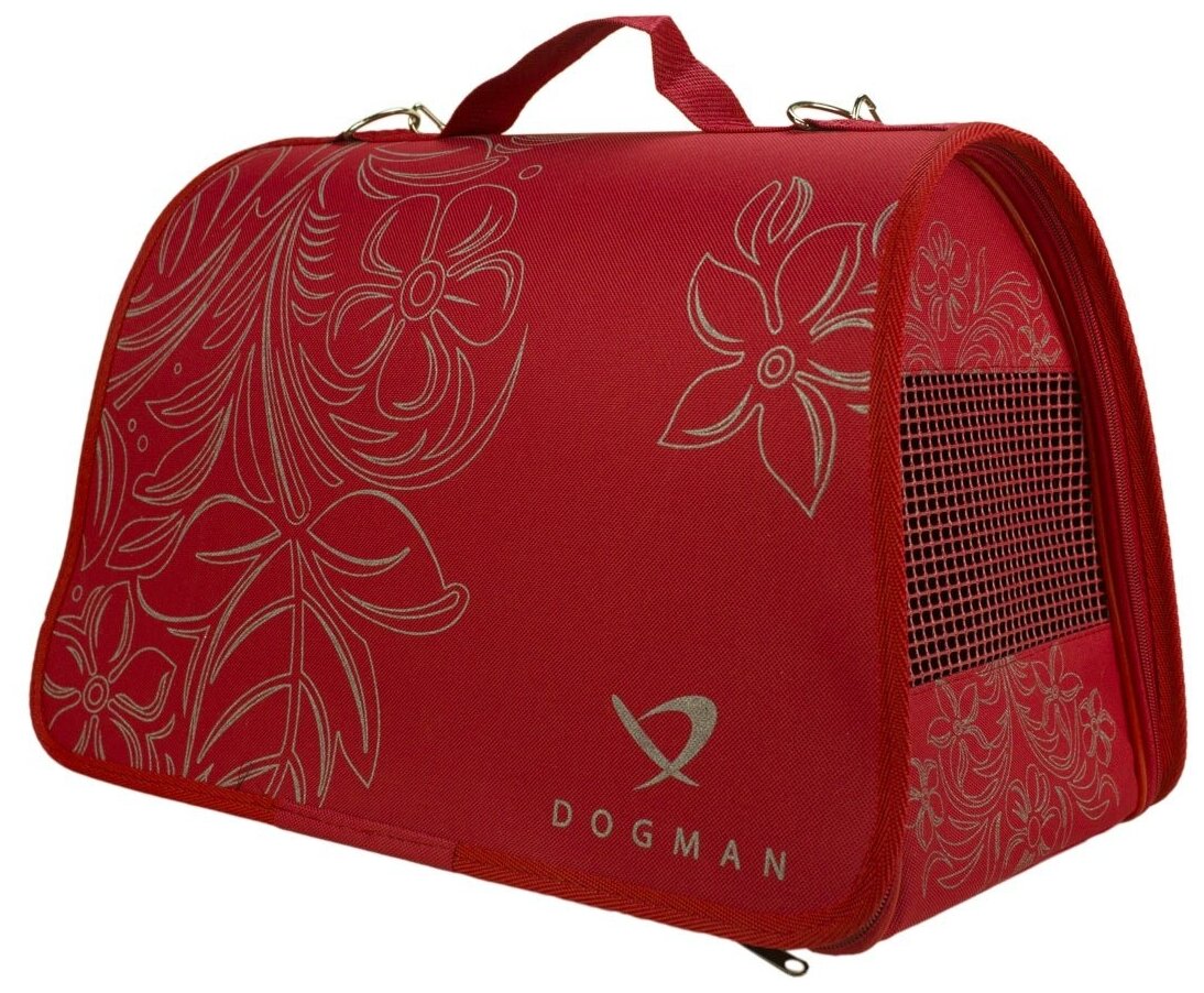DOGMAN сумка-переноска «Лира» № 3, лето, красная, 43 х 27 х 27 см (1 шт)