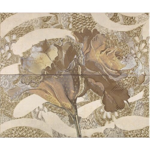 Frades Conjunto Floral Beige Панно комплект из 2 плиток 250х600 мм/500х600 мм