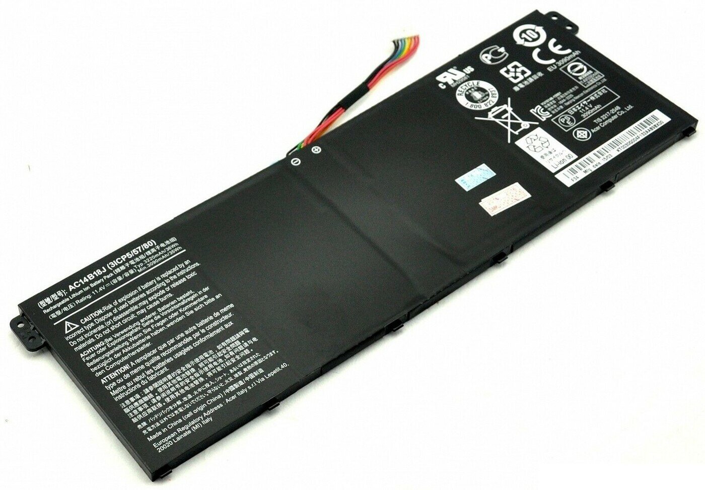 Аккумулятор для ноутбука Acer 731 ES1-571 A517-51P 771 Aspire E3-111, Aspire E3-112 (15.2V 3220mAh) P/N: 3ICP5/57/80 AC14B3K AC14B13J AC14B8K KT.0040G.004