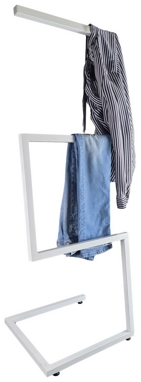 фото Вешалка Лофт для одежды "Fashion" , напольная, 40х45х130см. Белая.