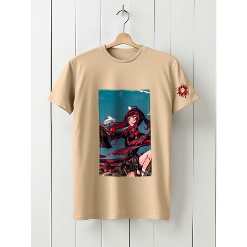 фото Футболка твоя футболка!, размер m, бежевый