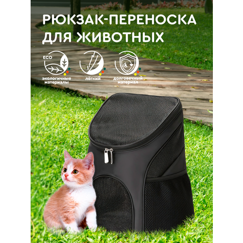 Рюкзак-переноска для животных (49х34х29 см) Hans&Helma кошки собаки мелкие породы слинг-переноска сумка домашние питомцы легкая ветеринар отдых дача
