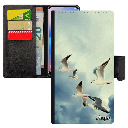 фото Чехол-книжка для мобильного mi 8 lite, "чайки" море альбатрос utaupia