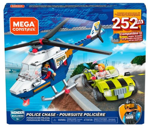 Конструктор Mega Construx Wonder Builder GLK55 Полицейская погоня, 252 дет.