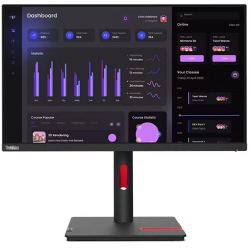 Монитор 23.8 Lenovo ThinkVision T24i-30, Black 144hz 100% srgb 1000 1 contrast ratio ips display b156han10 1 lcd panel screen 1920x1080 fru 5d10x18109