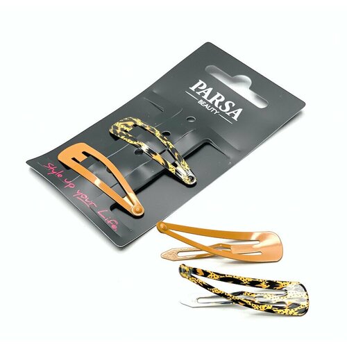 Заколка для волос клик-клак 4 шт. леопард/коричневый PARSA BEAUTY 31362