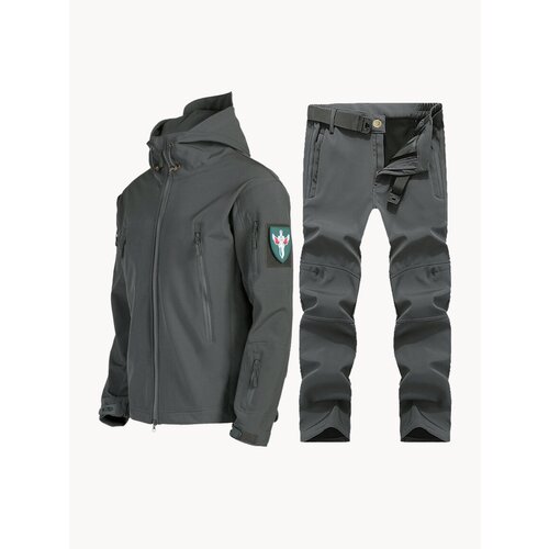 Куртка Soft Shell, мужская, осенне-зимняя, серая, размер XXL