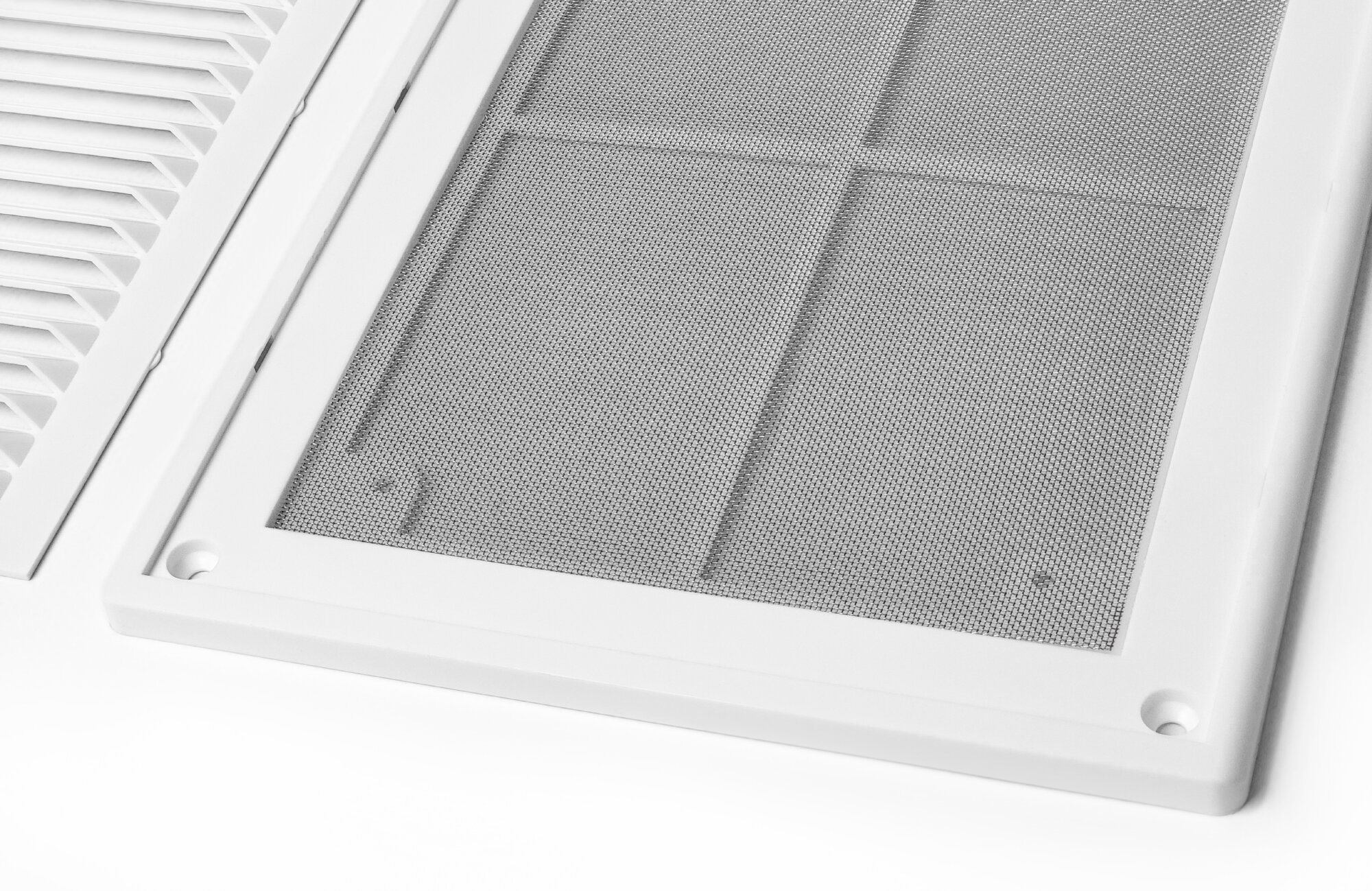 Решетка разъемная с нержавеющей сеткой, 253х183 мм, белая - фотография № 5