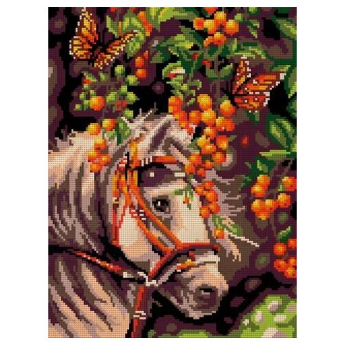 Набор для творчества Алмазная мозаика Белая лошадь 30*40 см (полное заполнение) - Lori [Ам-012] алмазная мозаика круг разноцветная лошадь 40х50 см