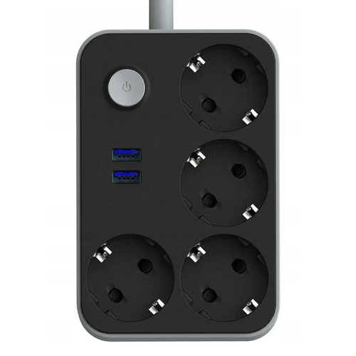 Удлинитель 1.8 м/ сетевой фильтр 4 розетки + 2 USB-порта/ power socket LEMIL